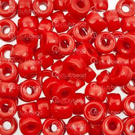 2781-4746 - Glass Bead Crowbead Donut 9mm Opaque Red 3mm Hole 50pcs Czech Republic 2781-4746,Beads,50pcs,Glass,Bead,Crowbead,Glass,Glass,9MM,Donut,Red,Opaque,3mm Hole,Czech Republic,50pcs,montreal, quebec, canada, beads, wholesale