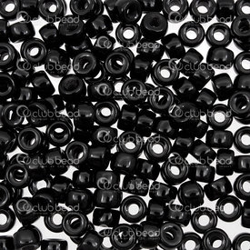 2782-9820 - Bille Crowbead Anneau 6mm Noir Opaque Trou 3mm 100pcs République Tcheque 2782-9820,Billes,Crowbeads,montreal, quebec, canada, beads, wholesale