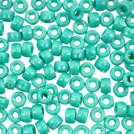 2782-9822 - Glass Bead Crowbead Donut 6mm Opaque Turquoise 3mm Hole 100pcs Czech Republic 2782-9822,glass beads 3mm,montreal, quebec, canada, beads, wholesale