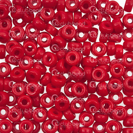 2782-9828 - Glass Bead Crowbead Donut 6mm Opaque Red 3mm Hole 100pcs Czech Republic 2782-9828,Beads,Crowbeads,montreal, quebec, canada, beads, wholesale
