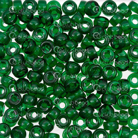 2782-9832 - Glass Bead Crowbead Donut 6mm Transparent Dark Green 3mm Hole 100pcs Czech Republic 2782-9832,Beads,Crowbeads,montreal, quebec, canada, beads, wholesale