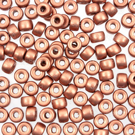 2782-9874 - Glass Bead Crowbead Donut 6mm Metallic Light Copper 3mm Hole 100pcs Czech Republic 2782-9874,glass beads 3mm,montreal, quebec, canada, beads, wholesale