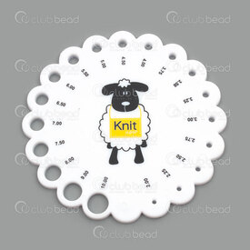 2801-0033-2 - Plastic Knitting Gauge Round (2.0mm to 10mm) 1pc 2801-0033-2,Tools and accessories,montreal, quebec, canada, beads, wholesale
