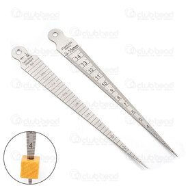 2801-0034 - Stainless steel Taper Gauge (1mm to 15mm) 15X1.7cm 1pc 2801-0034,Tools and accessories,Measuring tools,montreal, quebec, canada, beads, wholesale