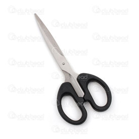 2801-0056 - Stainless Steel Scissor 16x7cm Black Handdle 1pc 2801-0056,sci,montreal, quebec, canada, beads, wholesale