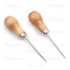 2801-0211-4 - Metal Beading Awl 10.5cm Natural Wood Handle 2pcs 2801-0211-4,Tools and accessories,Punchs,montreal, quebec, canada, beads, wholesale
