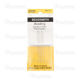 2801-0224 - Bead Smith Needle Metal Size 10 Diameter 0.46mm (.018") 4pcs England 2801-0224,Tools and accessories,Needles,Needle,Metal,Size 10 Diameter 0.46mm (.018"),4pcs,England,Bead Smith,montreal, quebec, canada, beads, wholesale