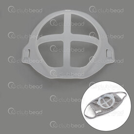 2801-0610 - Plastic 3D Mask Shaper (Breath free) Transparent White 5 pcs 2801-0610,3D,montreal, quebec, canada, beads, wholesale