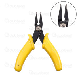 2802-0216 - Metal Mini Flat Nose Plier 100mm Yellow Handle 1pc 2802-0216,Pliers,montreal, quebec, canada, beads, wholesale