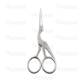 2802-0334-WH - High-carbon steel scissor, crane bird shape, 115mm, nickel 2802-0334-WH,Tools and accessories,Scissors and Cutters,montreal, quebec, canada, beads, wholesale
