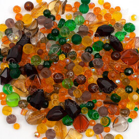 3002-1102-14 - Glass Bead Assorted Autumn Colors-Sizes-Shapes 1bag (approx. 400gr) 3002-1102-14,Beads,Assorted Kits,montreal, quebec, canada, beads, wholesale