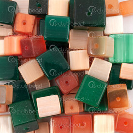 3002-1102-20 - Glass Cat\'s Eyes Cube Bead Assortment Watermelon Size-Color Assorted (approx. 350 gr) 1 bag 3002-1102-20,Bulk products,Beads and pendants,montreal, quebec, canada, beads, wholesale