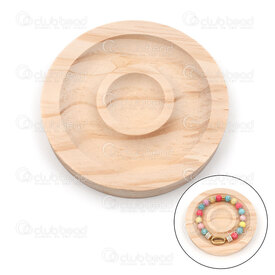 4001-0019-2 - Bois Presentoir Bracelet Rond 9.5x9.5x1.5cm Naturel 2pcs 4001-0019-2,Présentoirs,montreal, quebec, canada, beads, wholesale