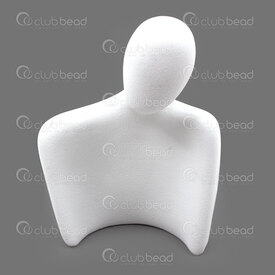 4001-0024-28WH - Resin Bust Display for Necklace 20x20cm White 1pc 4001-0024-28WH,Tools and accessories,montreal, quebec, canada, beads, wholesale