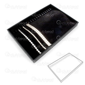 4001-0132-02 - Présentoire Velours Plat Collier (20pcs) 35X24X3cm Noir 4001-0132-02,Présentoirs,Plateaux,montreal, quebec, canada, beads, wholesale