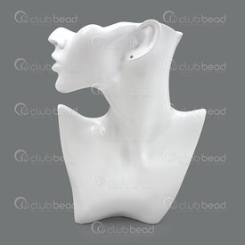4001-0194-28WH - Résine Présentoir Buste 28x19x6cm Blanc  1pc 4001-0194-28WH,4001-,Blanc,Resin,Bust Display,for Necklace and Earring,28x19x6cm,Blanc,Chine,1pc,montreal, quebec, canada, beads, wholesale