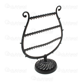 4001-0224-BK - Acrylique Presentoir pour Boucle d'Oreille 25x20cm 46 Trous (23paires) forme Vase Base Rond 11cm Noir 1pc 4001-0224-BK,Présentoirs,montreal, quebec, canada, beads, wholesale