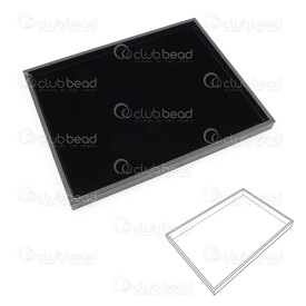 4001-0228-2-BLK - Velvet Plate Display Blank 25x19x1.5cm Black 1pc 4001-0228-2-BLK,400,montreal, quebec, canada, beads, wholesale