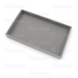 4001-0228-GY - Velours Plateau Présentoir Vide 23x15x3cm Gris 1pc 4001-0228-GY,Présentoirs,Plateaux,montreal, quebec, canada, beads, wholesale