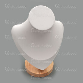 4001-0231-20WH - Simili Cuir Présentoir Buste pour Collier 20x15x10cm Blanc  1pc 4001-0231-20WH,Fox,montreal, quebec, canada, beads, wholesale
