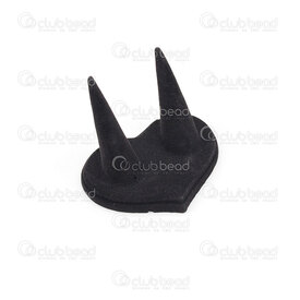 4001-0238-2 - Velvet Ring Display 2 Cones Hearth Base 80x55x60mm Black  1pc 4001-0238-2,4001-,Black,Velvet,Velvet,Ring Display,2 Cones Hearth Base,80x55x60mm,Black,China,1pc,montreal, quebec, canada, beads, wholesale