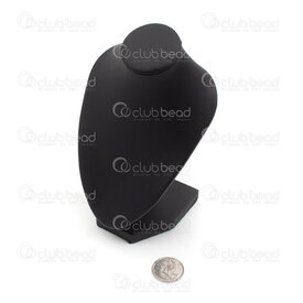 4001-0244-BLK - DISC PU Necklace Display 15X10x9cm Black 1pc 4001-0244-BLK,4001-,montreal, quebec, canada, beads, wholesale