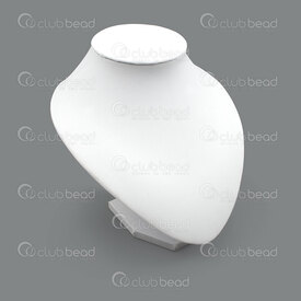 4001-0303-18WH - Simili Cuir Présentoir Buste pour Collier 18x20x18cm Blanc 1pc 4001-0303-18WH,CUI,Faux Leather,Bust Display,for Necklace,18x20x18cm,Blanc,Chine,1pc,montreal, quebec, canada, beads, wholesale