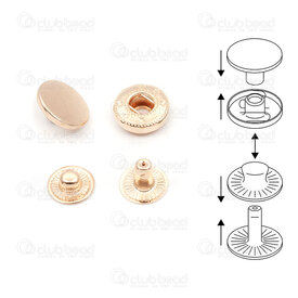 4005-5051-12BR - Brass Snap Segma Round 12mm Brass 100sets 4005-5051-12BR,4005-5,montreal, quebec, canada, beads, wholesale