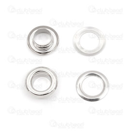 4005-5201-08WH - Brass Eyelets Round 8mm Inner Nickel 14mm Outside 100sets 4005-5201-08WH,montreal, quebec, canada, beads, wholesale