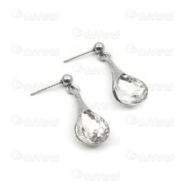 4007-0101-50 - stainless steel ear ring , WATER DROP, 25*11mm, 10*14mm 4007-0101-50,montreal, quebec, canada, beads, wholesale