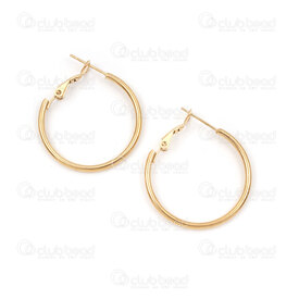 4007-0101-5530GL - Stainless Steel 304 Leverback Hoop Earring 2x30mm Gold Plated 2pcs (1pair) 4007-0101-5530GL,2x3",montreal, quebec, canada, beads, wholesale