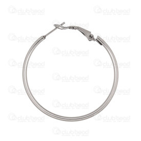 4007-0101-5540 - Stainless Steel 304 Leverback Hoop Earring 2x40mm Natural 1pair 4007-0101-5540,Findings,Earrings,Leverback,Stainless Steel 304,Leverback Hoop Earring,2x40mm,Grey,Natural,Metal,1pair,China,montreal, quebec, canada, beads, wholesale