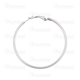 4007-0101-5550 - Stainless Steel 304 Leverback Hoop Earring 2x50mm Natural 1pair 4007-0101-5550,Finished jewelry,montreal, quebec, canada, beads, wholesale