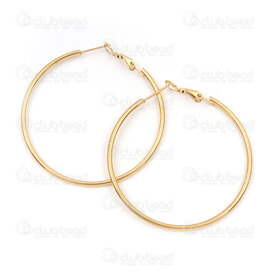 4007-0101-5550GL - Stainless Steel 304 Leverback Hoop Earring 2x50mm Gold Plated 4pcs (2pair) 4007-0101-5550GL,montreal, quebec, canada, beads, wholesale