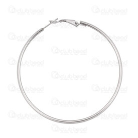 4007-0101-5560 - Stainless Steel 304 Leverback Hoop Earring 2x60mm Natural 1pair 4007-0101-5560,Finished jewelry,montreal, quebec, canada, beads, wholesale