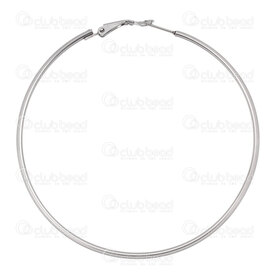 4007-0101-5570 - Stainless Steel 304 Leverback Hoop Earring 2x70mm Natural 1pair 4007-0101-5570,Finished jewelry,montreal, quebec, canada, beads, wholesale