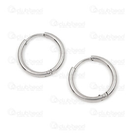 4007-0102-159-18 - Acier Inoxydable 304 Boucle d'Oreille Anneau Rond 18x2mm Lisse Naturel 4pcs (2paires) 4007-0102-159-18,Anneau dore,montreal, quebec, canada, beads, wholesale