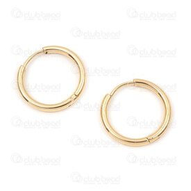 4007-0102-159-18GL - Acier Inoxydable 304 Boucle d'Oreille Anneau Rond 18x2mm Lisse Plaque Or 4pcs (2paires) 4007-0102-159-18GL,anneaux boucle d,montreal, quebec, canada, beads, wholesale