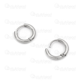 4007-0102-172 - Stainless steel Earring Round Plain 12x2.5mm Natural 1 pair 4007-0102-172,Stainless Steel Earring,montreal, quebec, canada, beads, wholesale