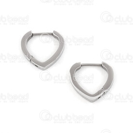 4007-0102-192 - Stainless Steel Earring Drop shape 14.5x16x3mm High Quality Polish Natural 1 pair 4007-0102-192,Finished jewelry,montreal, quebec, canada, beads, wholesale