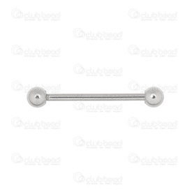 4007-0102-20 - Piercing Stud Stainless Steel 316L Straight With Ball 10pcs 4007-0102-20,Clearance by Category,Stainless Steel,Piercing Stud,Stainless Steel 316L,Straight,With Ball,10pcs,China,montreal, quebec, canada, beads, wholesale