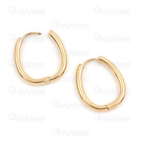 4007-0102-206GL - Stainless Steel 304 Earring Drop Hoop 20x17.5x2.5mm Gold 4pcs (2pairs) 4007-0102-206GL,Stainless Steel Earring,montreal, quebec, canada, beads, wholesale