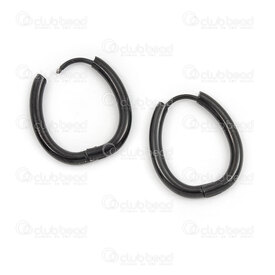 4007-0102-208BK - Stainless Steel 304 Earring Leverback U shape 22.5x14.5x2mm Black 4pcs (2pairs) 4007-0102-208BK,Stainless Steel Earring,montreal, quebec, canada, beads, wholesale