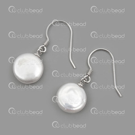 4007-0102-22 - fresh water pearl ear ring with sterling silver hook 4007-0102-22,montreal, quebec, canada, beads, wholesale