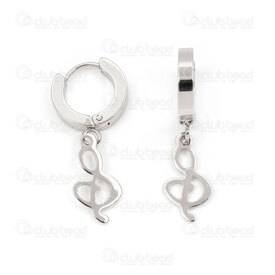4007-0102-228 - Acier Inoxydable Boucle d'Oreille Levier Rond 2x9mm Note de Musique 1paire chine 4007-0102-228,Not,montreal, quebec, canada, beads, wholesale