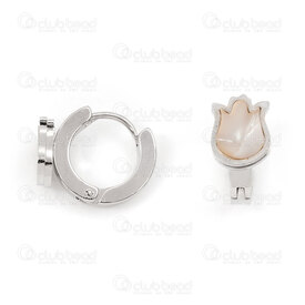 4007-0102-238 - Stainles Steel Earring Leverback 2x9 with black turlip 1pair china 4007-0102-238,blanche,montreal, quebec, canada, beads, wholesale