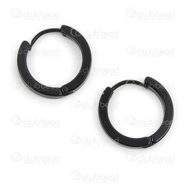 4007-0102-25418BLK - Stainless Steel 304 Earring Leverback Round 18x3mm Plain Flat Black 1pair china 4007-0102-25418BLK,Stainless Steel Earring,montreal, quebec, canada, beads, wholesale