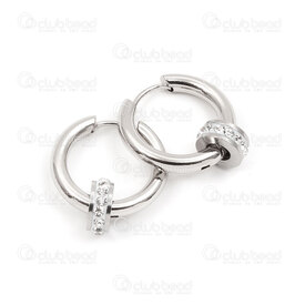 4007-0102-256 - Stainles Steel 304 Earring Leverback 3x20mm Round with rondelle rhine stone Natural 1pair china 4007-0102-256,Rondelles acier inoxydable,montreal, quebec, canada, beads, wholesale