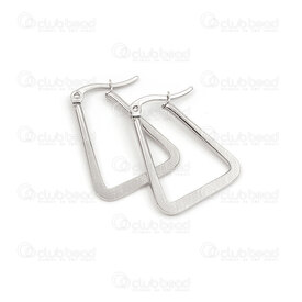 4007-0102-258 - Stainles Steel Earring Leverback small trapezoidal 2pair chine 4007-0102-258,SMS,montreal, quebec, canada, beads, wholesale