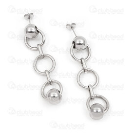4007-0102-278 - Stainless Steel Earring Stud Bead in Fancy Design Natural 1 pair china 4007-0102-278,Tige de boucle de boucle d,montreal, quebec, canada, beads, wholesale